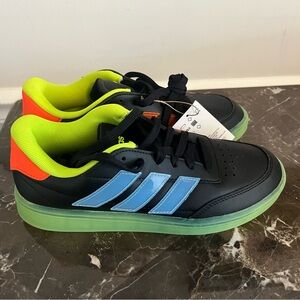 adidas Kids Black and Neon Sneakers